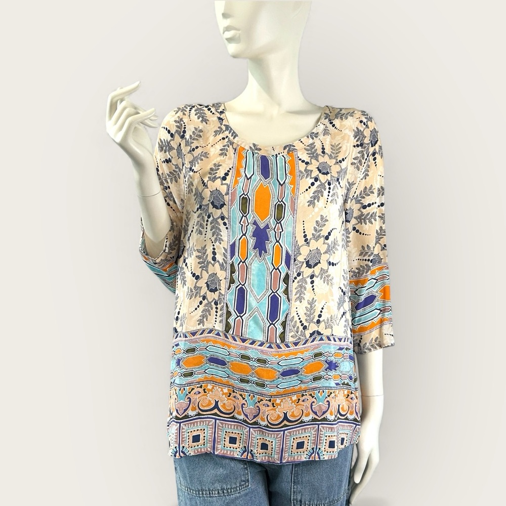 Anthropologie Maeve Sydney Silk Button Back Blouse